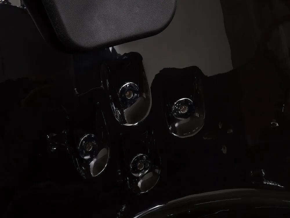 Vírivá rohová vaňa s LED osvetlením 214 x 155 cm čierna MARTINICA Beliani