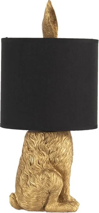 Zlatá stolná lampa v dizajne králika s čiernym tienidlom Rabbi – Ø20*45 cm E27/max 1*60W