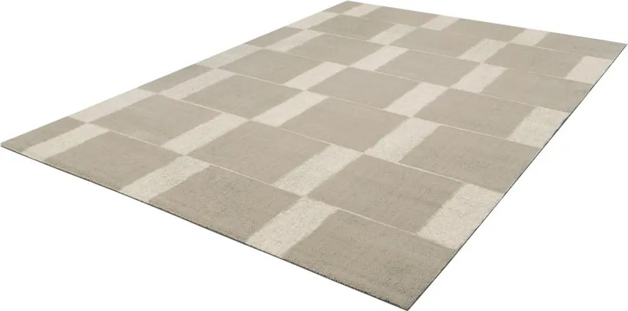 Sivobéžový vlnený koberec 133x190 cm Agnus Pavement – Agnella