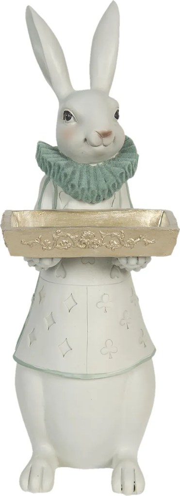 Dekorácia králičie chlapec s podnosom - 15 * 13 * 37 cm