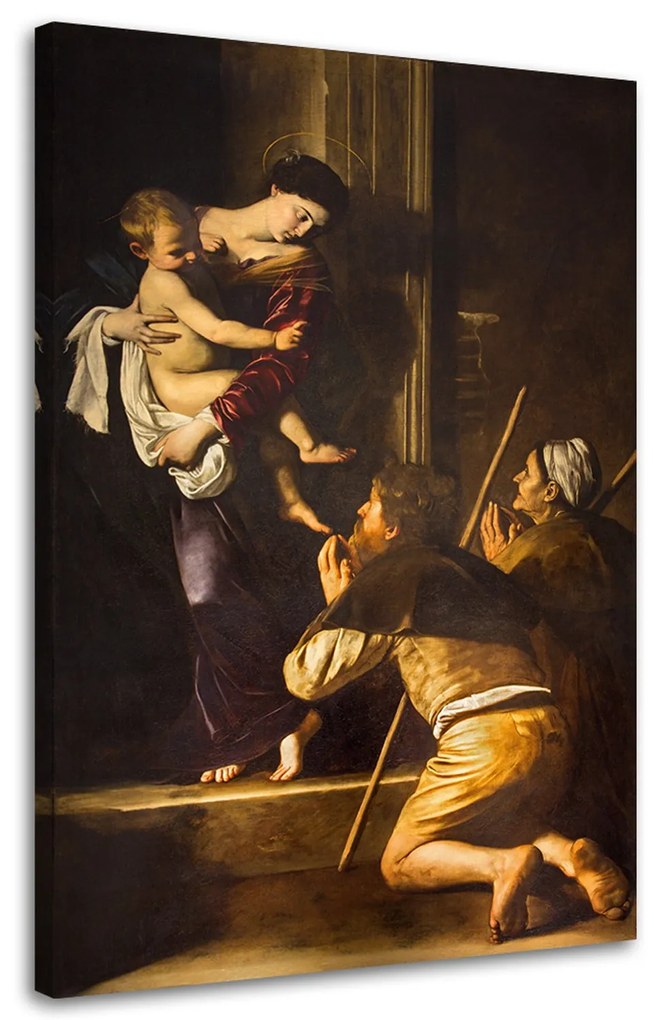 Gario Obraz na plátne Michelangelo Merisi da Caravaggio, Madona loretánska a pútnici, Rím Rozmery: 40 x 60 cm