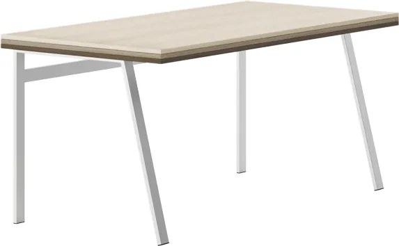 Pracovný stôl SINGLE Wood LAYERS bez prepážok dub prírodný / dub morený / dub tmavý 800 1600 750 LAYERS