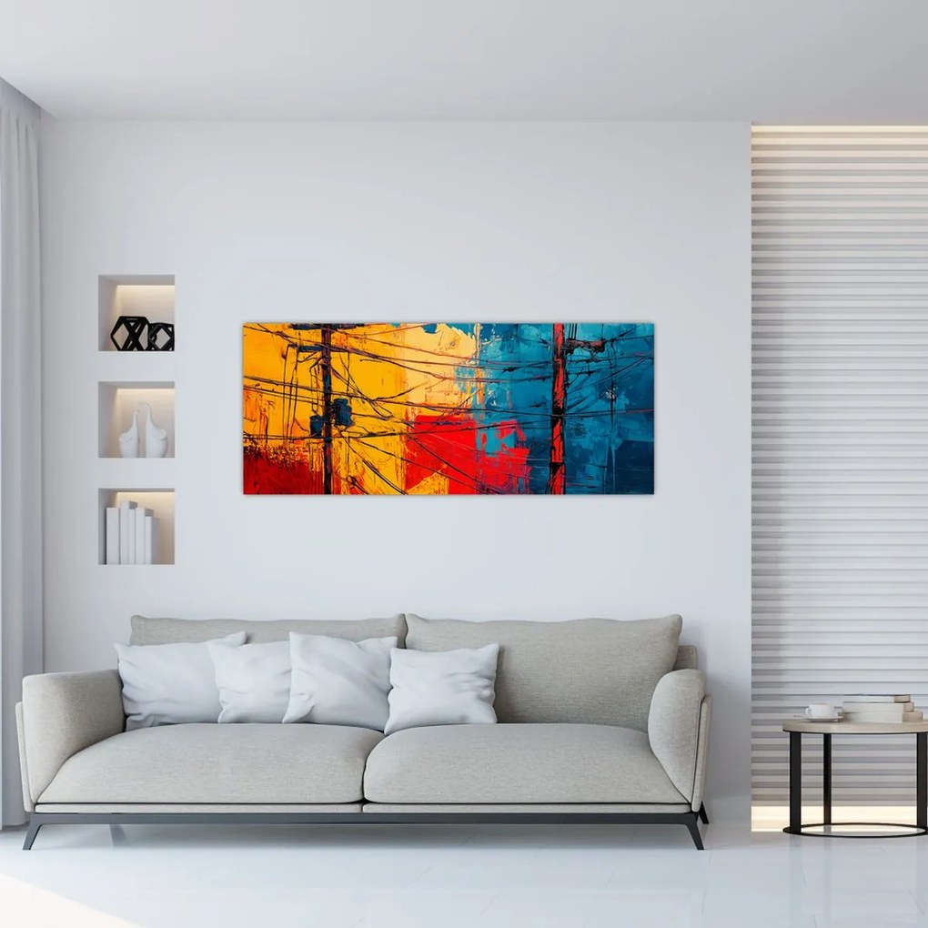 Obraz - Abstraktné elektrické vedenie (120x50 cm)