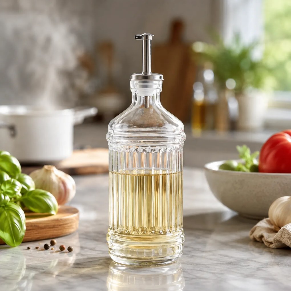 Zeller Present Fľaša na olej, ocot, s nálevkou - 500 ml, VROUBEK