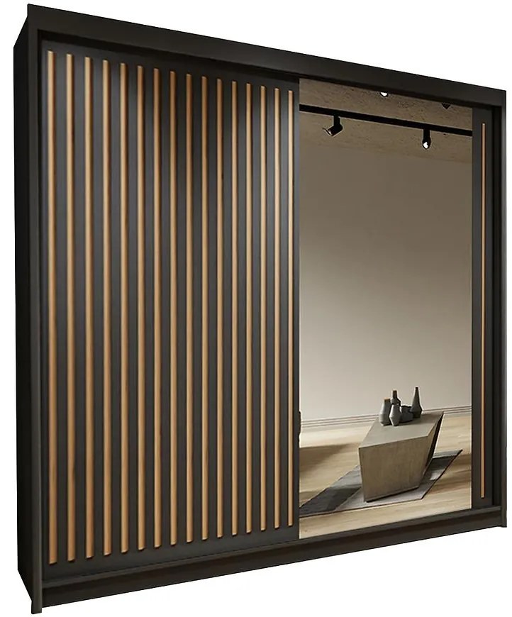 Skriňa Royal 203 čierna/Lamela Wotan