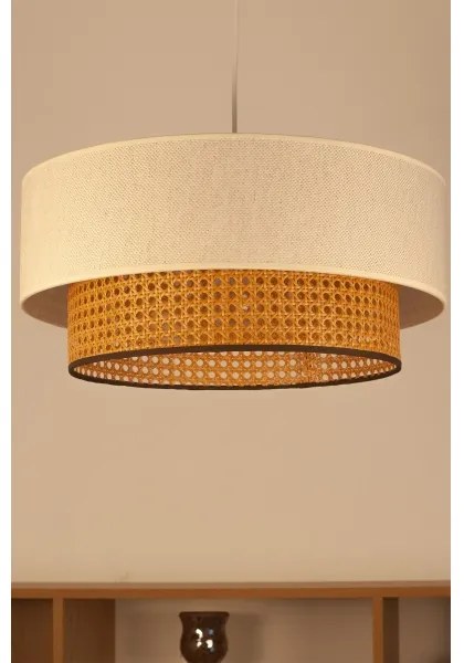 Luster na lanku NATIA 1xE27/60W/230V biela/hnedá