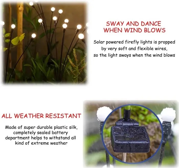 Sada vonkajších solárnych svetiel 2 ks - barevná