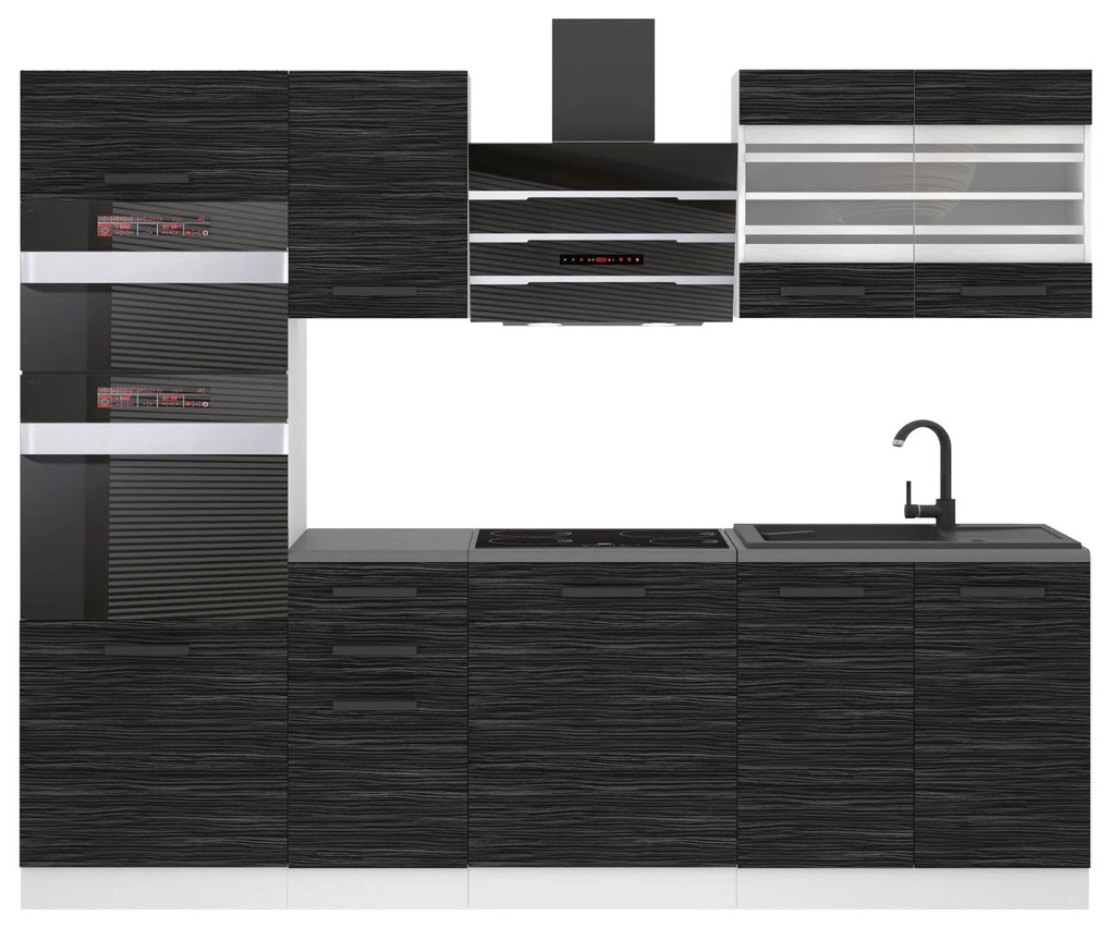 Kuchynská linka Belini Premium Full Version 240 cm eben kráľovský s pracovnou doskou TRACY