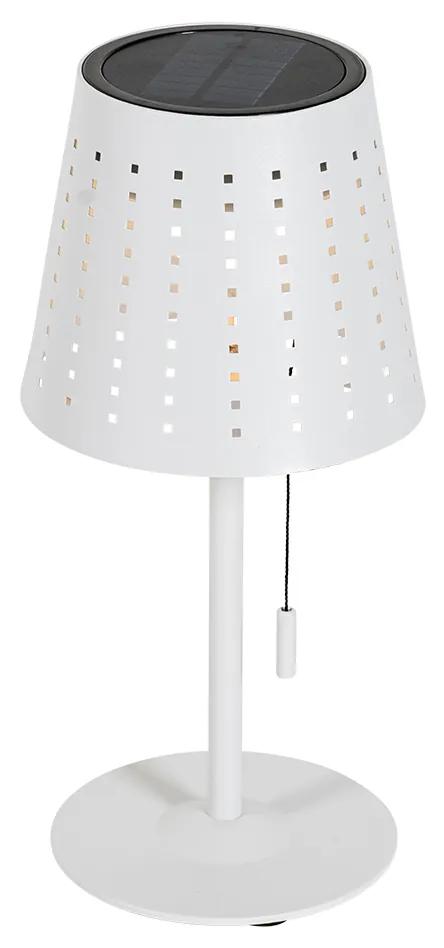 Vonkajšia stolová lampa biela vrátane LED 3-stupňová stmievateľná nabíjateľná a solárna - Ferre
