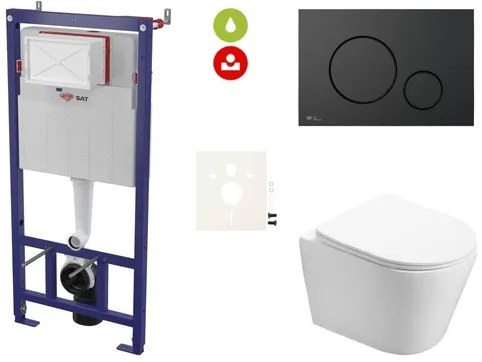 Cenovo zvýhodnený závesný WC set SAT do ľahkých stien / predstenová montáž + WC SAT Infinitio SIKOSSIN68KECO