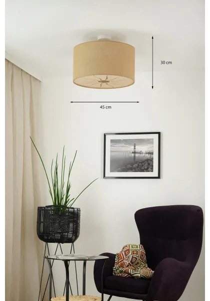 Brilagi - Prisadený luster COUNTRY ROLLER 1xE27/15W/230V pr. 45 cm béžová