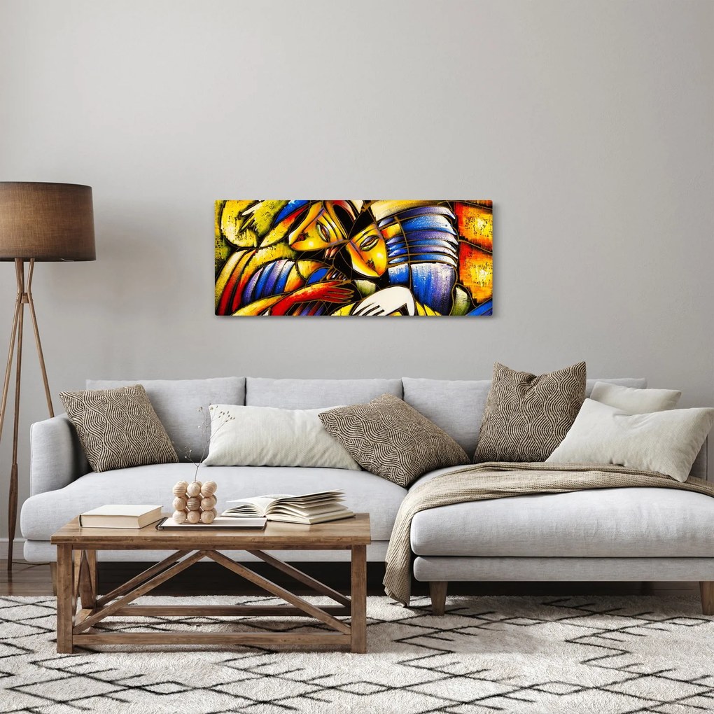 Obraz - Olejomaľba, milenci (120x50 cm)