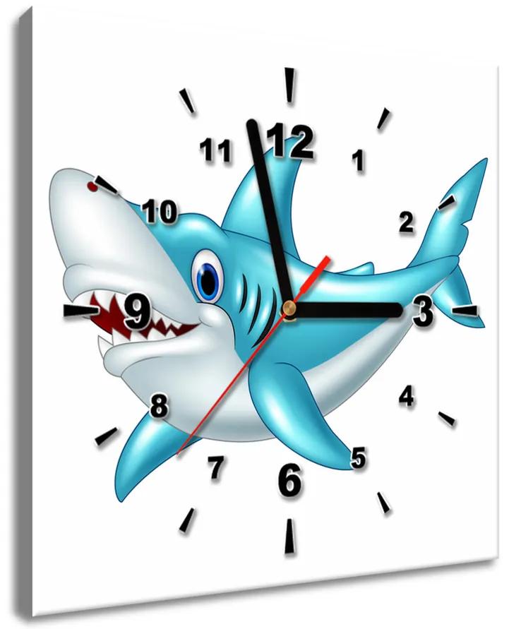Gario Obraz s hodinami Modrý žralok Rozmery: 30 x 30 cm