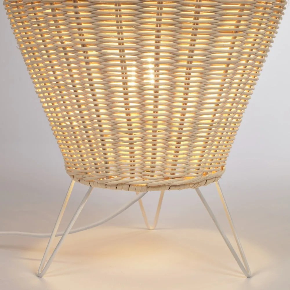 Stojacia lampa v prírodnej farbe s ratanovým tienidlom (výška 70 cm) Kamaria - Kave Home
