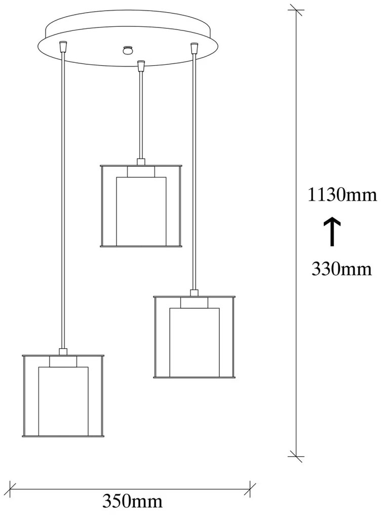 Závěsný lustr Swank II černý