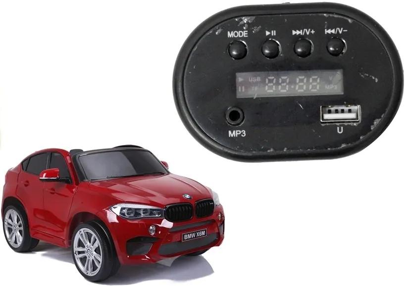 Lean Cars Hudobný panel pre elektrické autíčko s batériou BMW X6M