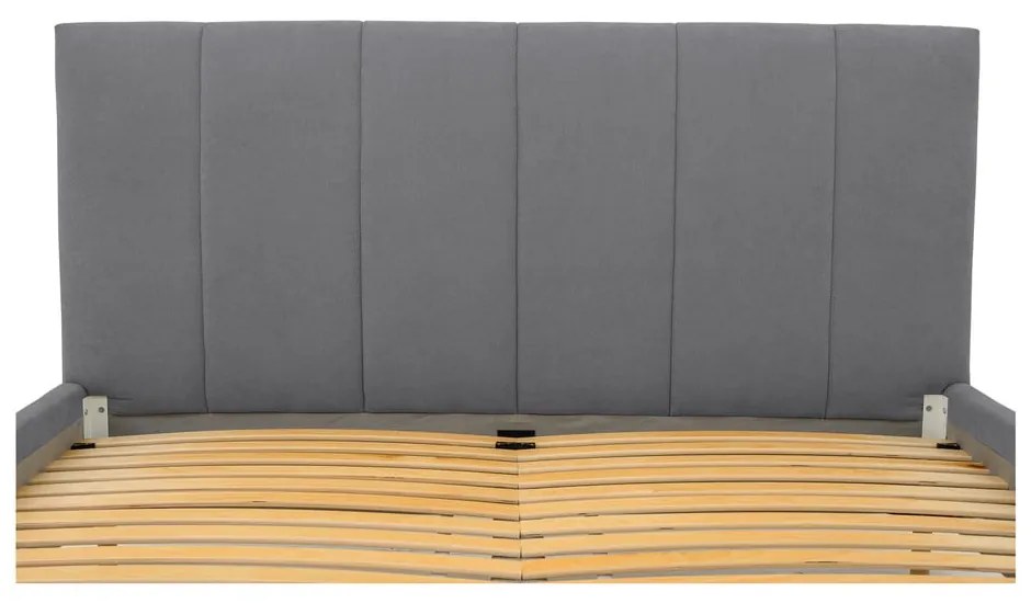 Sivá čalúnená dvojlôžková posteľ s roštom 180x200 cm Zee – Scandic