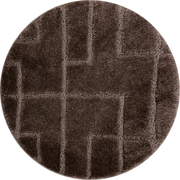 Kúpeľňový koberček SUPREME LINES línie, hnedý kruh