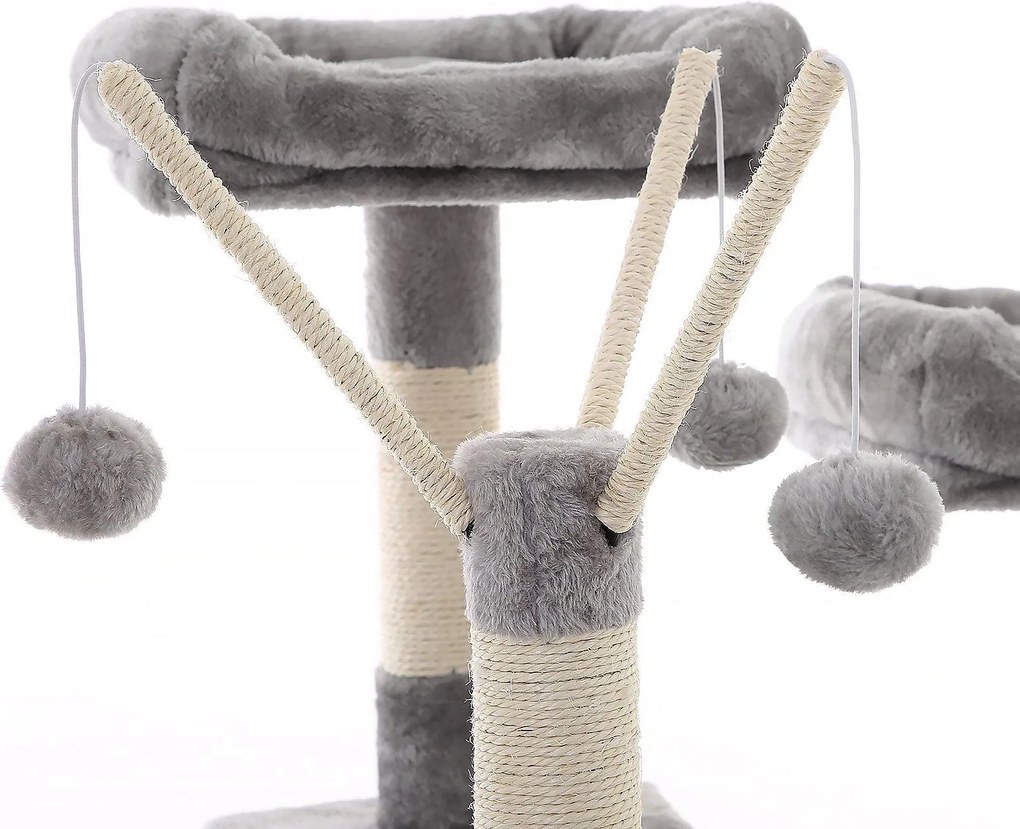Škrabadlo pre mačky, XXL mačací strom, 164 cm, svetlošedé