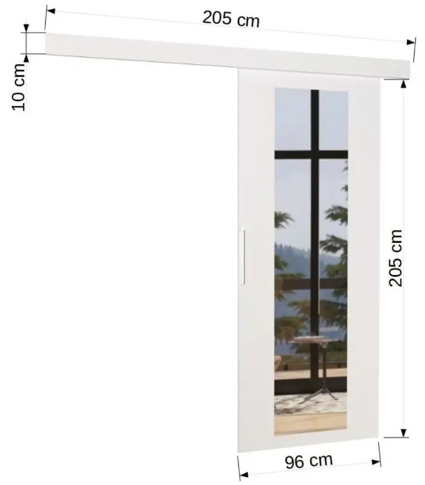 Posuvné dvere PORTO IV BIELE + ZRKADLO