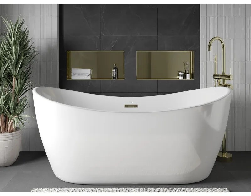 Mexen X-Wall-NR, polička na zapustenie pod obklad bez goliera 60 x 30 cm, zlatá lesklá, 1951603010