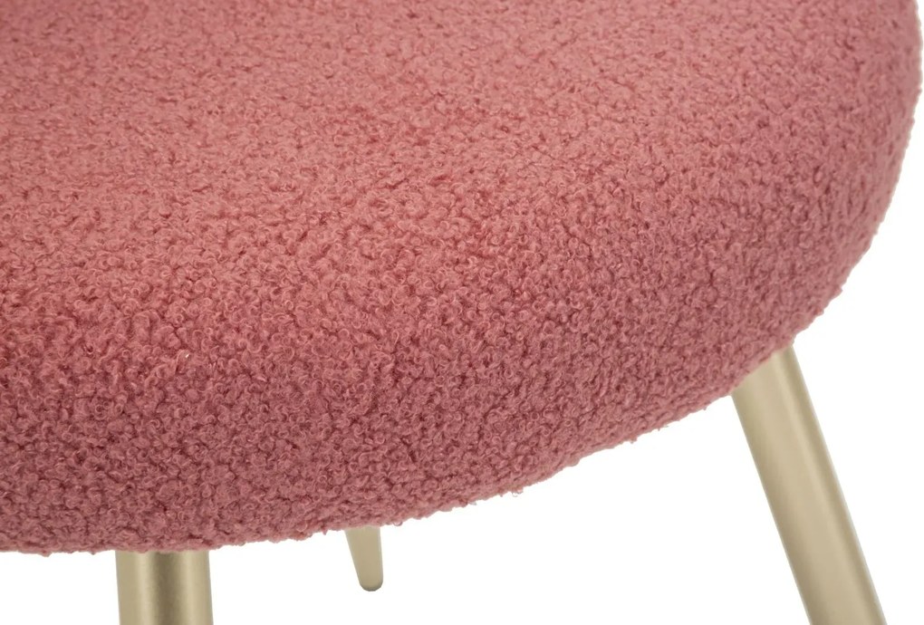 Dizajnová jedálenská stolička Ilary Mini bouclé ružová