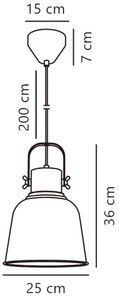 Nordlux - Luster na lanku ADRIAN 1xE27/25W/230V pr. 25 cm šedá