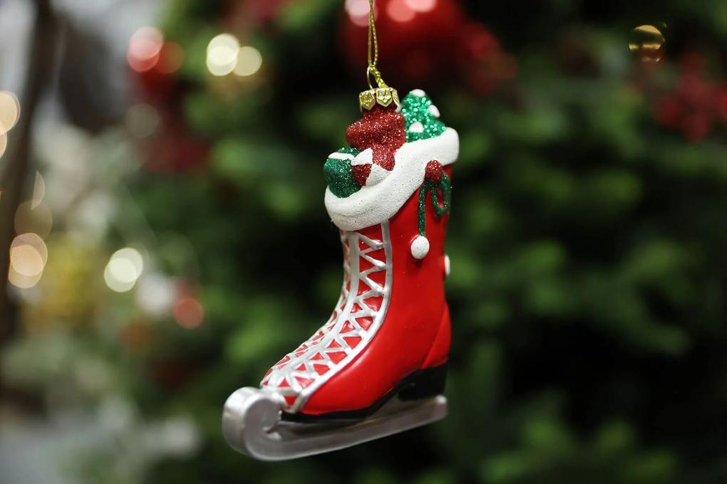 Klasik závesná vianočná ozdoba korčuľa 11cm
