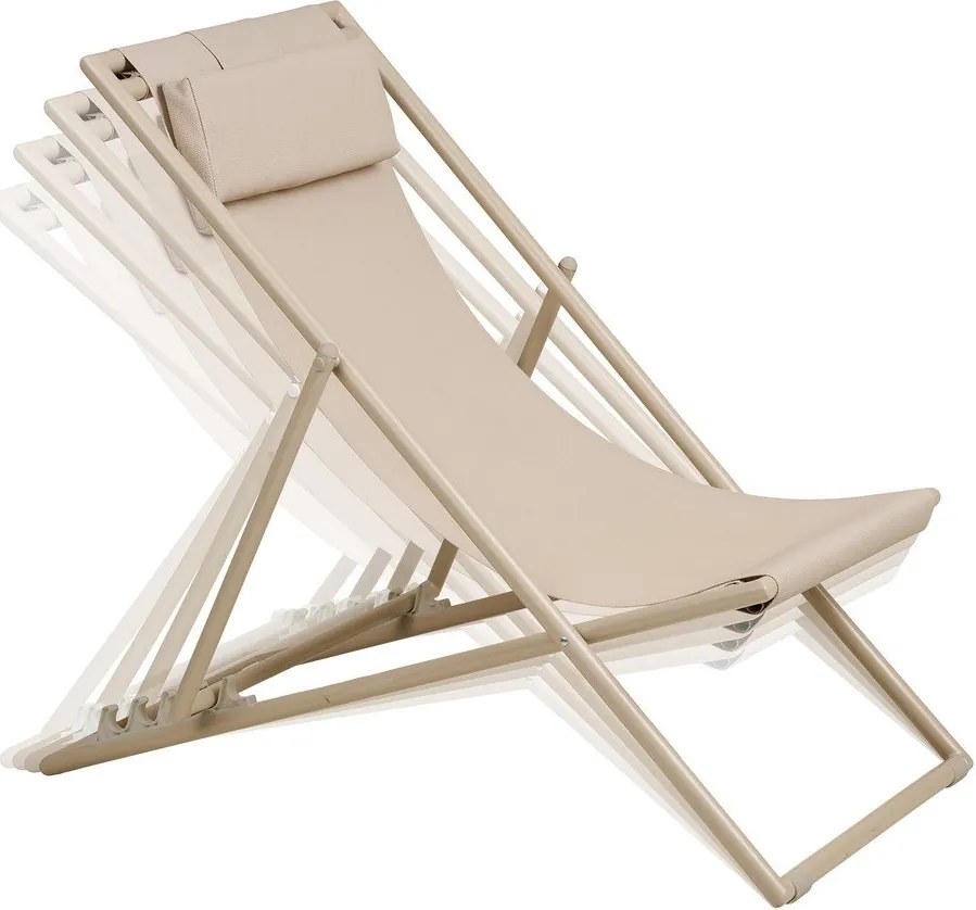 Béžové kovové záhradné ležadlo Curtis – House Nordic