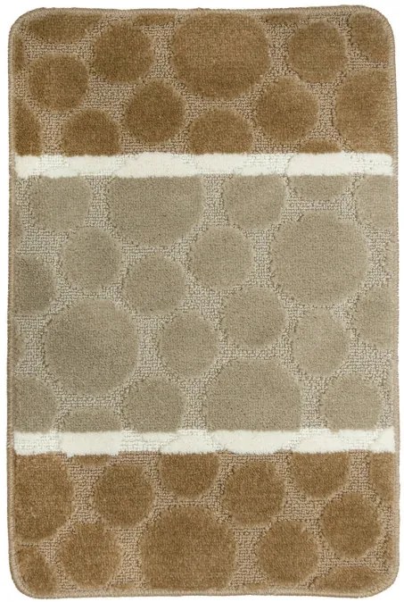 Kúpeľňový koberček SIENA béžový, bodky / pruhy