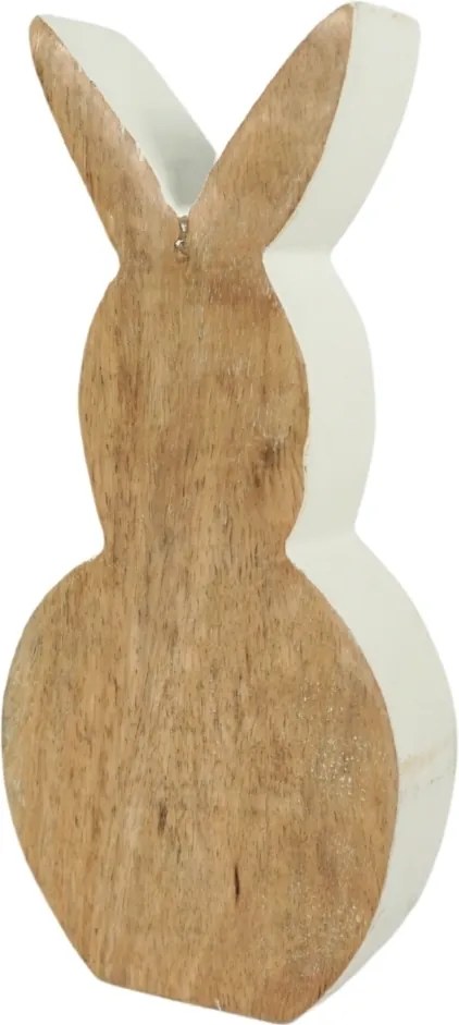Drevený veľkonočný zajac NUBBIN 23 cm, biely