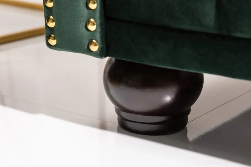 Pohovka Chesterfield zamat zelená