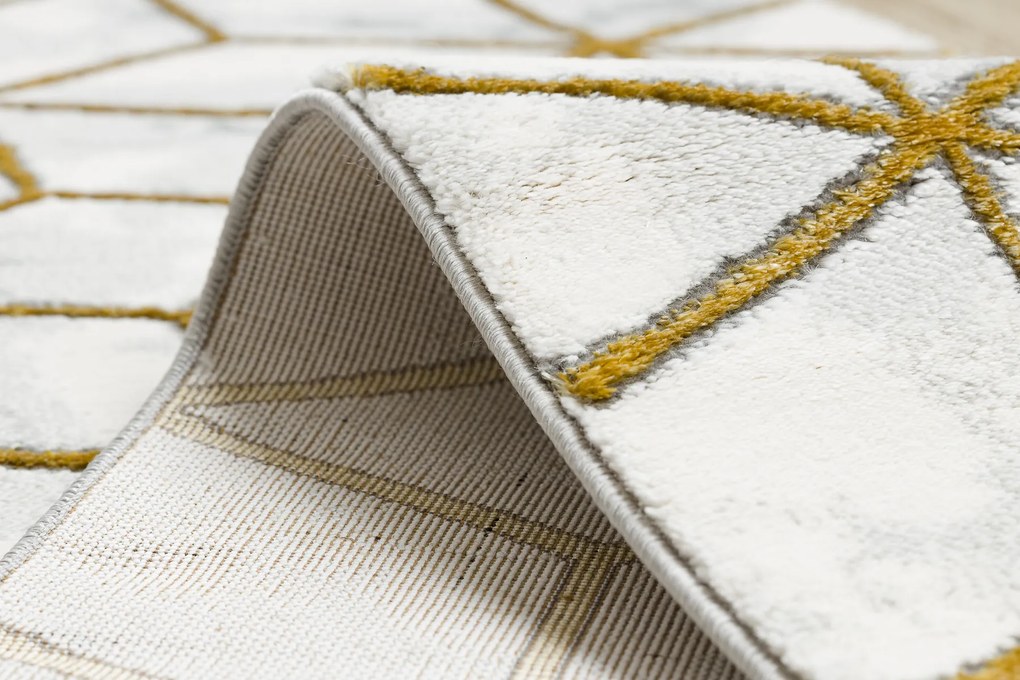 Behúň EMERALD 1014 Glamour exclusive, kocka, krémový - zlatý