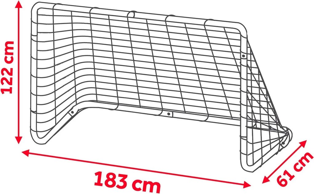 Veľká futbalová bránka, sada 2 kusov Neo-Sport 183 x 122 x 61 cm