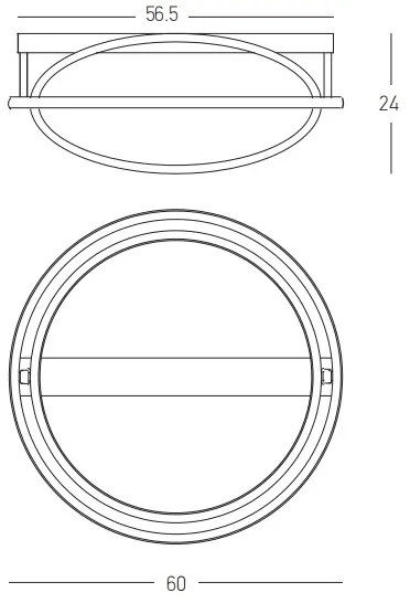 Zambelis 22016 - LED Stmievateľný prisadený luster LED/56W/230V pr. 60 cm čierna