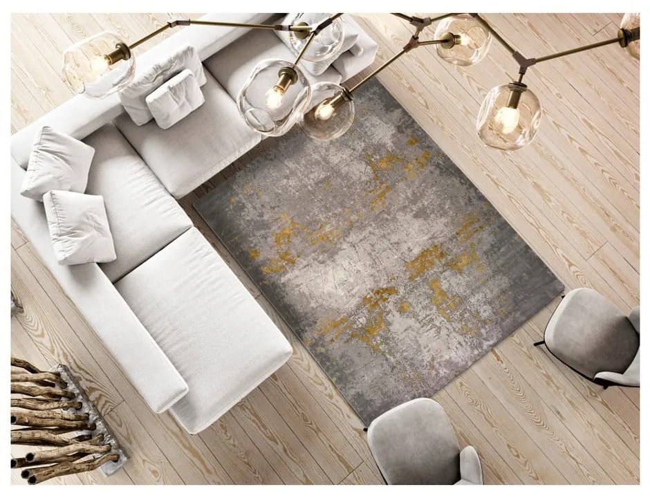 Sivý koberec Universal Mesina Mustard, 80 x 150 cm
