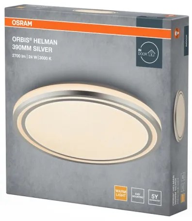 Osram - LED stropné svietidlo ORBIS HELMAN LED/24W/230V pr. 39 cm strieborné