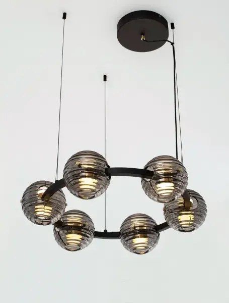 LED stmievateľný čierno-zlatý moderný luster Las 63