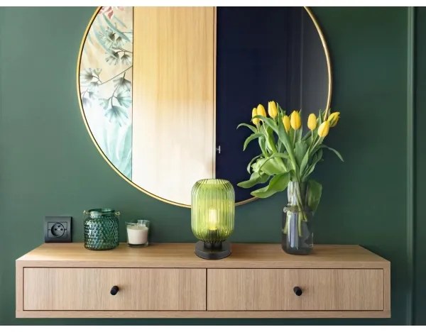 Globo 15469TG - Stolná lampa NORMY 1xE27/40W/230V zelená