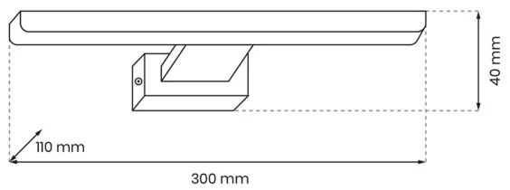 Kúpeľňové nástenné LED svietidlo SHINE, 7 W, 230 V, 30 cm, IP44, lesklý chróm
