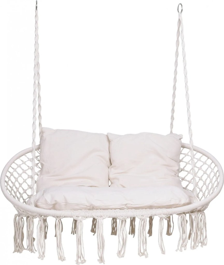 Závesné hojdacie kreslo pre dvoch LAGOS - krémové