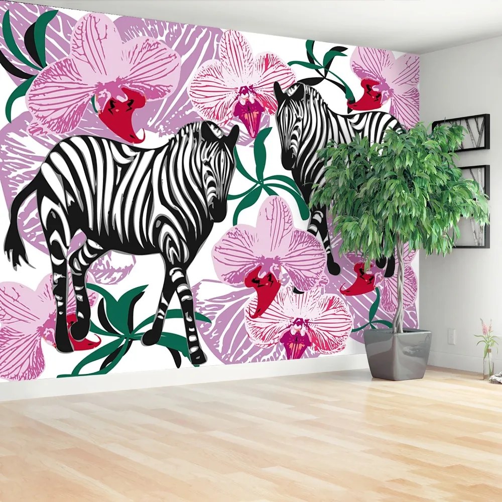 Fototapeta Vliesová Zebry orchidea kvetina 104x70 cm