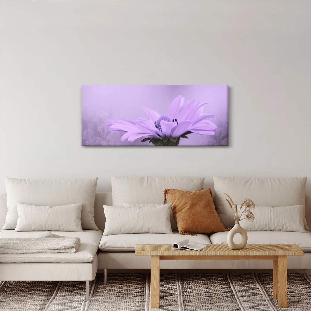 Obraz - Fialový kvet (120x50 cm)