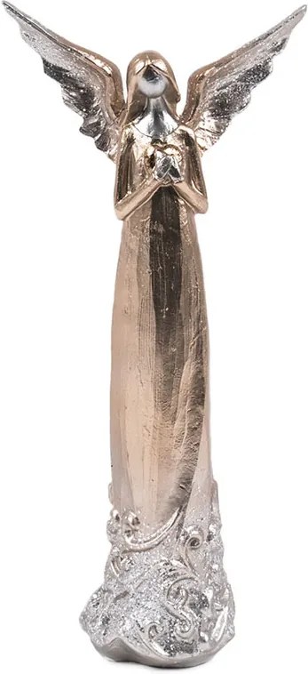 Anjel modliaci dekorácia medený 11x4,5x16cm