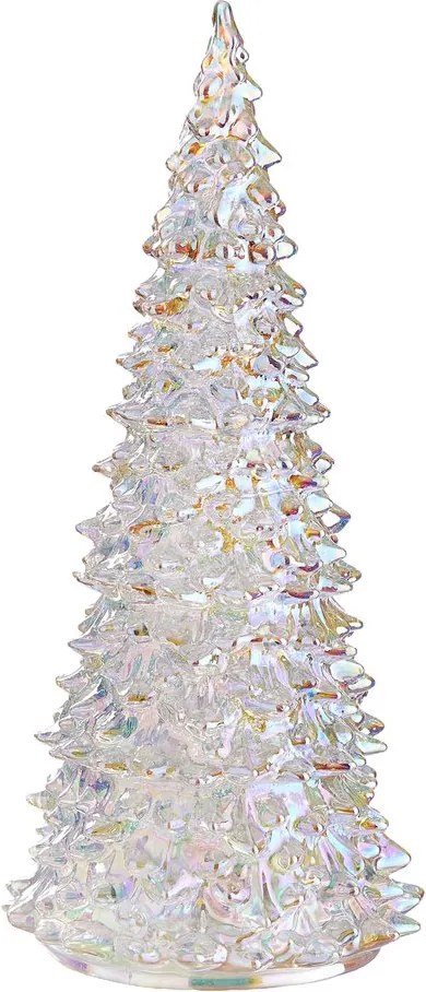 CRYSTAL LED Jedľa sklenená 22 cm - strieborná