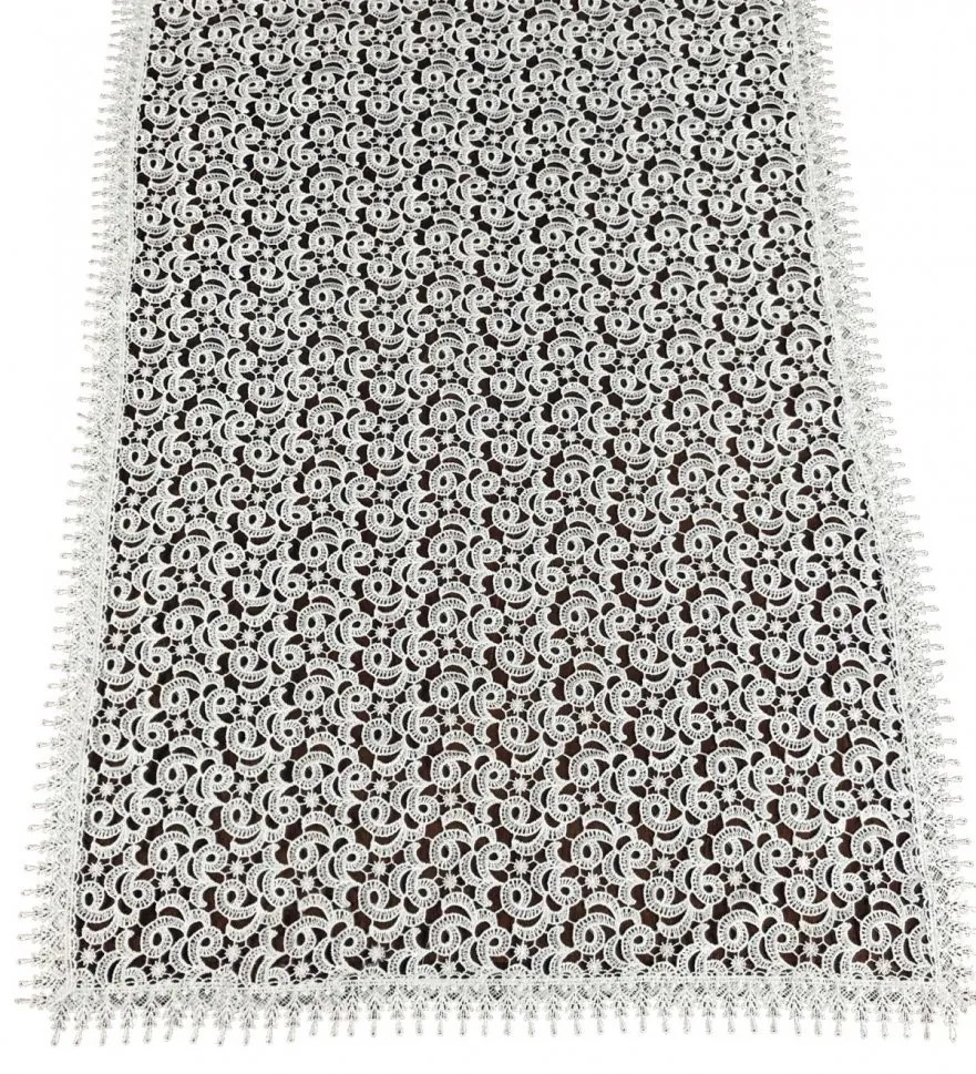 Biely krajkový obrus s ozdobným lemom Šírka: 80 cm | Dĺžka: 140 cm