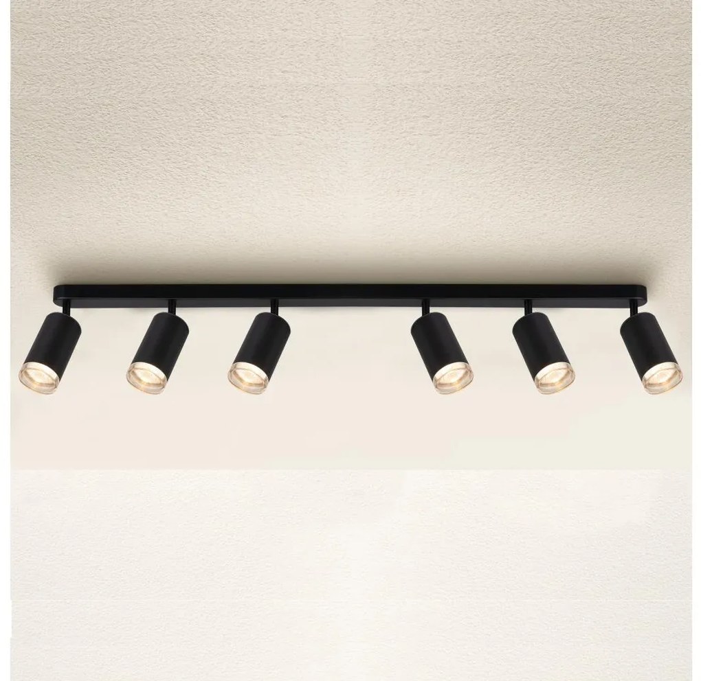 Brilagi - Kúpeľňové bodové svietidlo SELE 6xGU10/30W/230V IP44 čierna BG1655