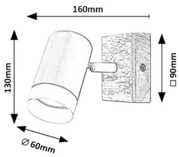 Rabalux 73121 nástenné bodové svietidlo Toras, dub