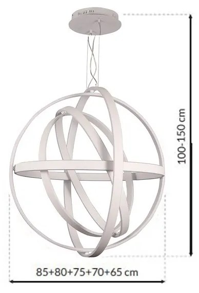 Závesné LED svietidlo Copernicus, 5x LED 260w, 3000k, w