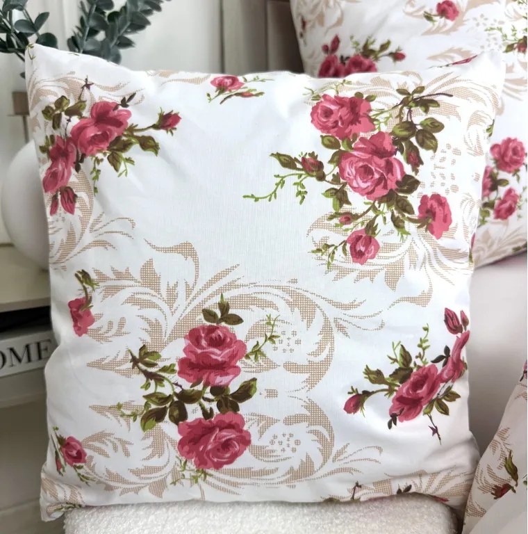 INTERMEDIC SK Obliečka na vankúš Romantická ruža 40x40 cm – 100 % bavlna, zips, slovenský výrobok